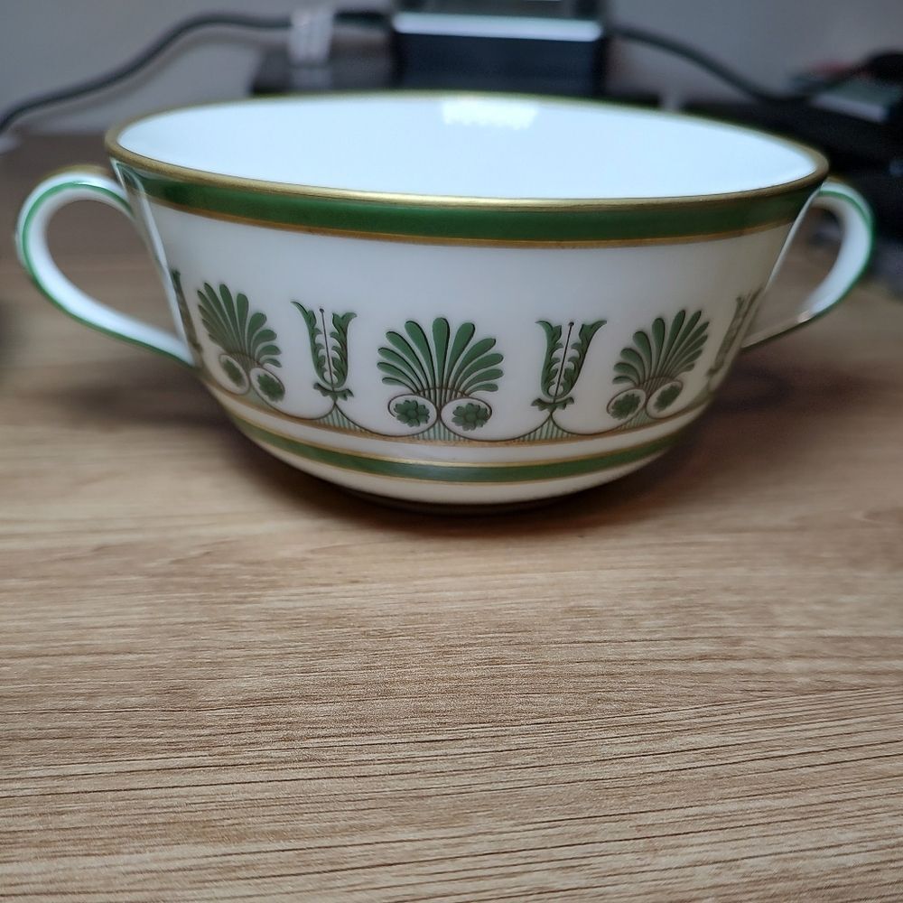 Richard Ginori Green Pattern Fine China Cup And Saucer - Picture 5 of 7